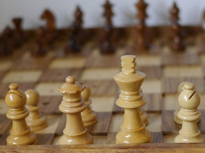 16" Blind chess set wooden Braille chess board set | 10" Blind Chess set | Braille Chess set | Chess for visually Impaired