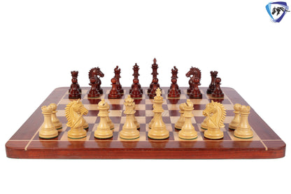 4.4" Staunton Bud Rosewood Chess Pieces Set in LUXURY BRIDLE SERIES + 23" Bud Rosewood chess board(60mm) + Leatherette storage box.