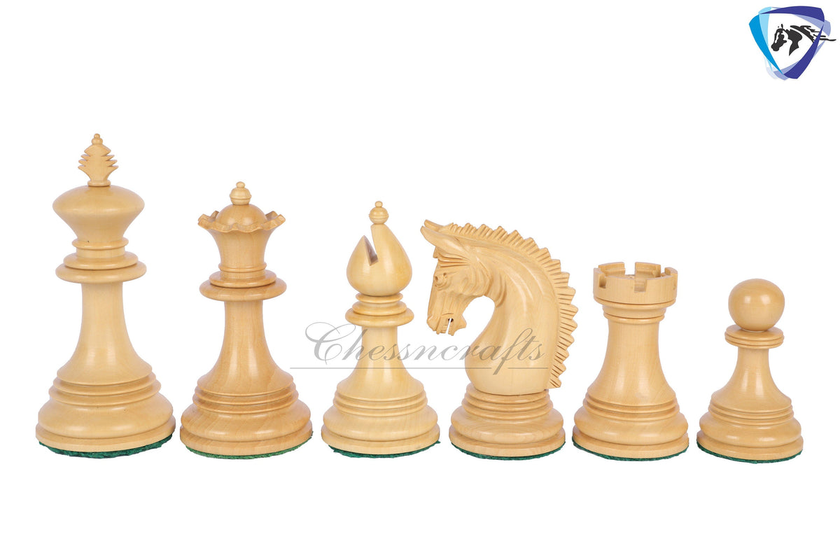 4.5" Luxury Staunton Chess pieces Set in  Ebony wood -PATTON series +21" Ebony wood Chess board(sq:55mm) + Leather Storage Box