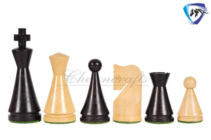 Chess Board Set Russian Soviet Reproduced Classic Chess pieces 4" in Ebonized boxwood + 16" Ebonywood Chess Board Set