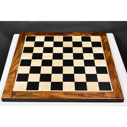 IMPERFECT 21" and 23" Ebony wood & Maple wood flat chess board 60mm square Rosewood border Handcrafted big size chess board. SQ: 55mm and 60mm (Copy)