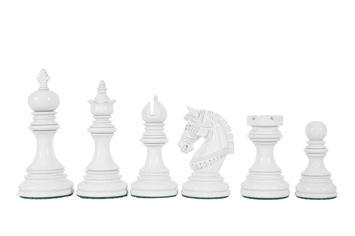 4.1" Luxury Staunton Chess Pieces Set in Painted Boxwood- ARMOURED Triple Weighted w/ 2 Extra queens- 4Q