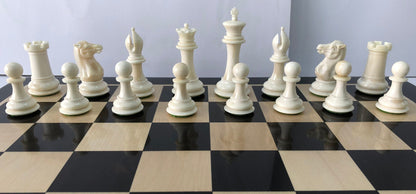 1849 Reproduced COOKE JACQUES chess Pieces set Camel Bone Staunton king 3.75" hand carved unique collector vintage chess pieces