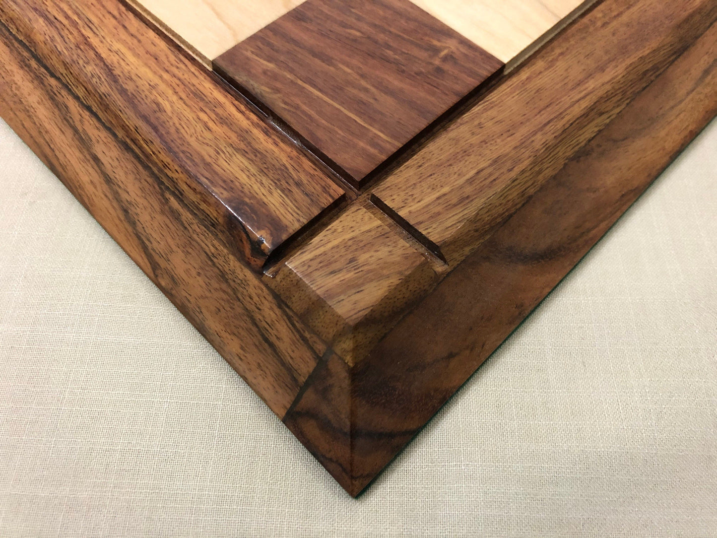 23" & 21" Golden Rosewood chess board special TAPERED design with MATTE Velvet polish DRUEKE style chess board