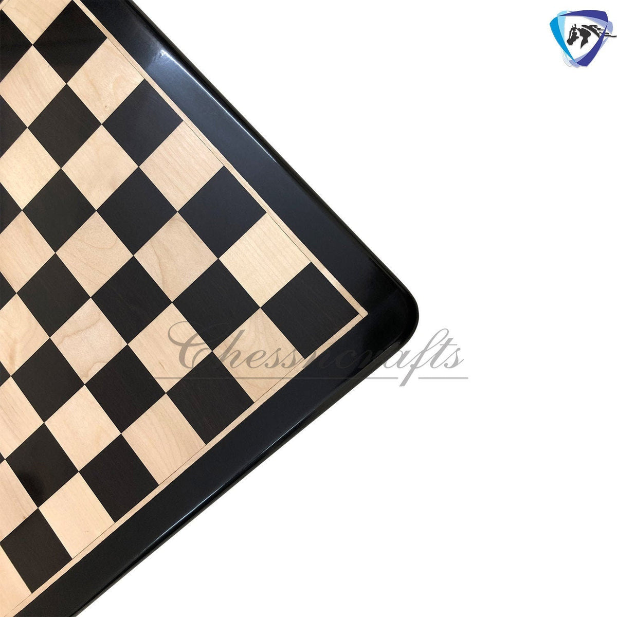 19" Ebony wood chess board rounded corners and edges Super fine lacquered polish-IMPERFECT CHESS BOARD- minor imperfections- special offer