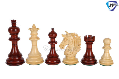 4.5" Luxury Staunton Ebony wood & Boxwood Chess pieces Set- Alexander Luxury- Triple Weighted 2 Extra queens- ONLY CHESS PIECES