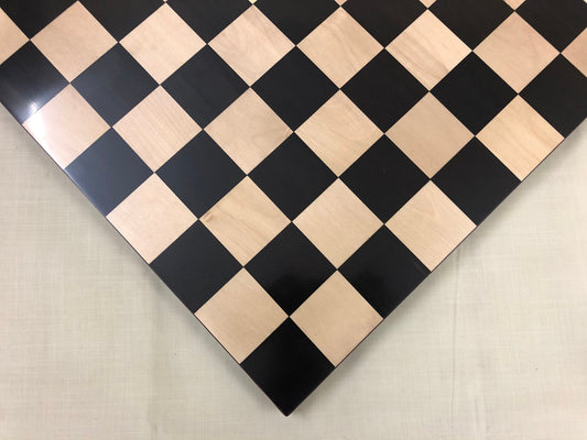 Borderless Chess Board 55mm Square in Ebonywood / Bud Rosewood & Maple wood , full board size: 17.5"x 17.5" Block Inlaid Squares.