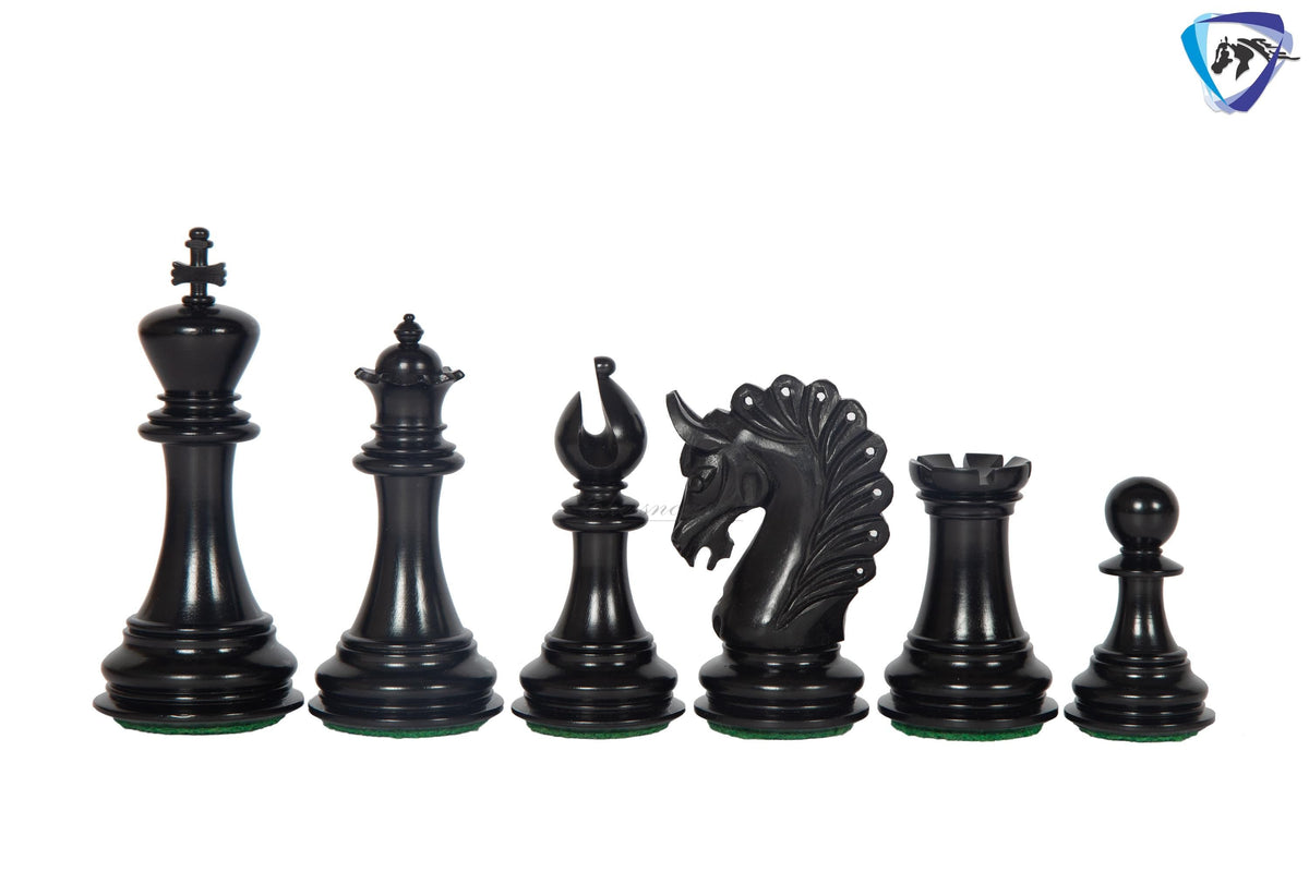 4.5" Ebony wood Luxury Staunton Chess Pieces Set ARTHUR series- Triple weighted + 23" Ebony wood chess Board(Sq: 60mm) + Leather Storage box