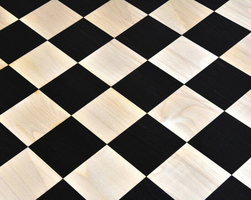 IMPERFECT 21" and 23" Ebony wood & Maple wood flat chess board 60mm square Rosewood border Handcrafted big size chess board. SQ: 55mm and 60mm (Copy)
