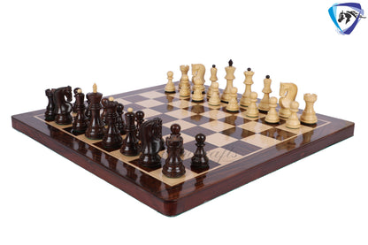 Russian Zagreb Chess Pieces Set in Rosewood & Boxwood King 3.9" Weighted  2 Extra Queens reproduced