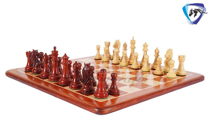 4.5" Bud Rosewood staunton chess pieces set BRIDLE SERIES Weighted w/ extra queens.