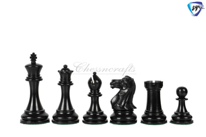 4.1" Staunton Chess Pieces Set Ebony wood - ENGLISH CLUB SERIES  Weighted +19" Ebony wood Chess Board + Storage Box
