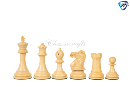 4.1" Staunton Chess Pieces Set Rosewood & Boxwood- ENGLISH CLUB SERIES  Weighted w/ 2 Extra queens- 4Q