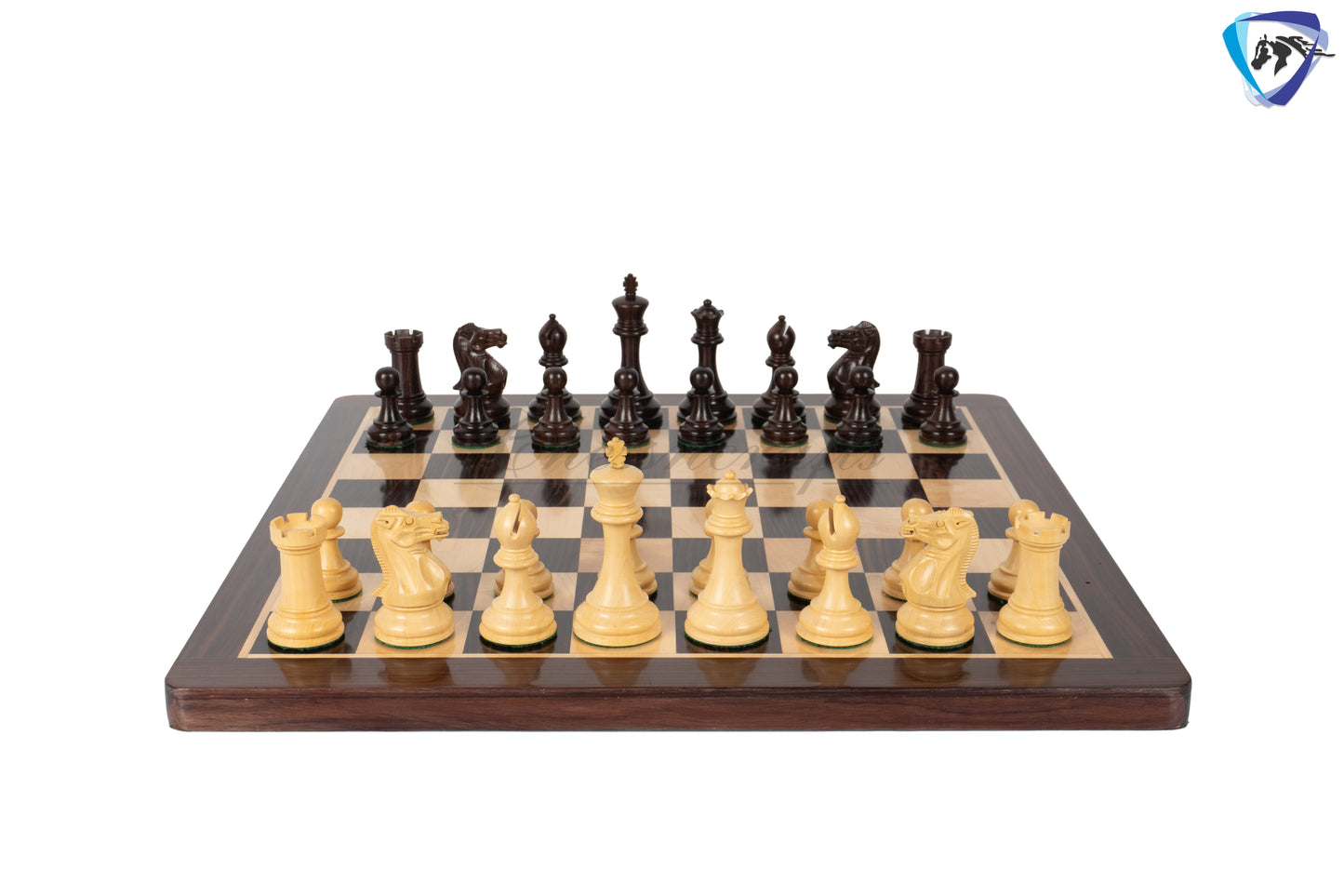 4.1" Staunton Chess Pieces Set Rosewood & Boxwood- ENGLISH CLUB SERIES  Weighted w/ 2 Extra queens- 4Q