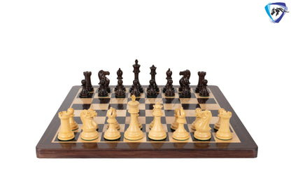 4.1" Staunton Chess Pieces Set Rosewood & Boxwood- ENGLISH CLUB SERIES  Weighted w/ 2 Extra queens- 4Q
