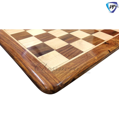 19" wooden chess board with Rounded corners and edges- Super fine smooth polish- Golden Rosewood & Maplewood- square 51mm