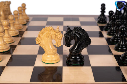 4.5" Staunton Ebonywood Chess pieces Set- Luxury KING ARTHUR+ 23" Luxury Ebonywood Chess Board(60mm) + Leather Storage Box for chess men