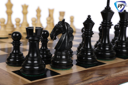 4.5" Luxury Staunton Ebonywood & Boxwood Chess pieces Set- COLUMBIAN Luxury- Triple Weighted 2 Extra queens- 4Q