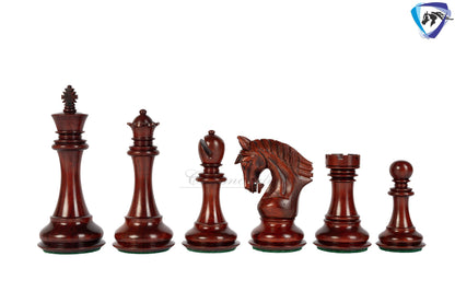 4.5" Staunton Bud Rosewood Chess pieces Set- CONTEMPORARY series + 23" Bud Rosewood Chess board(60mm)  + Leatherette storage box