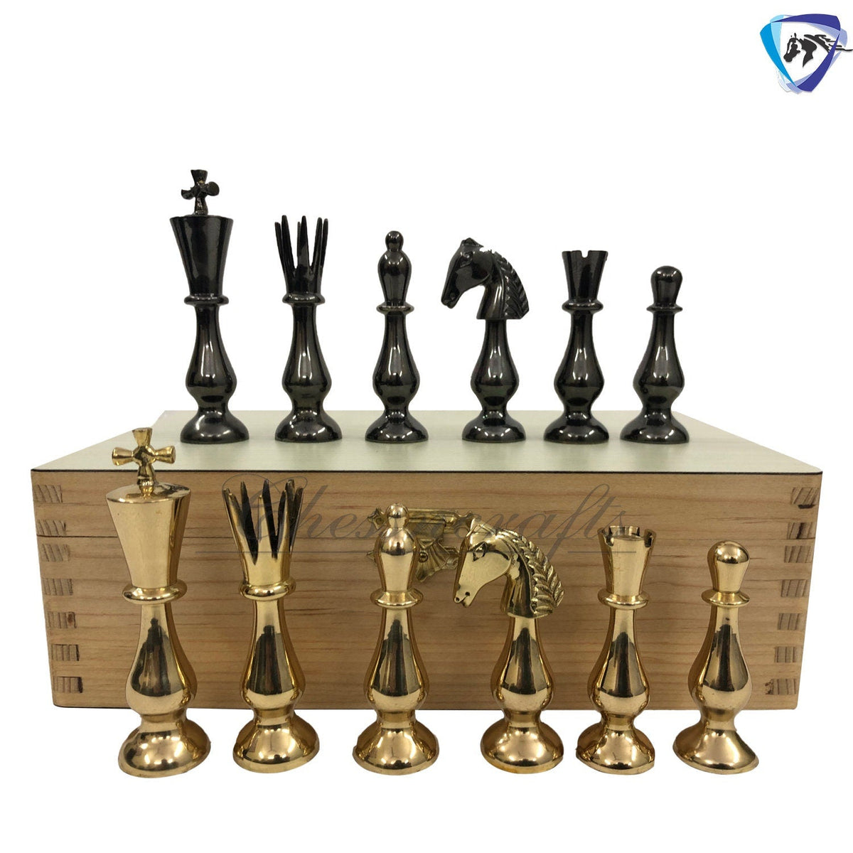 Brass Chess pieces set classical Sleek luxury Collector series King: 3.5" antique collector series Free storage box