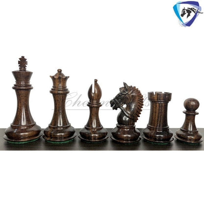 4.1" Staunton Chess Pieces Set in Rose wood & Boxwood- EXCALIBUR  Weighted w/ 2 Extra queens- 4Q