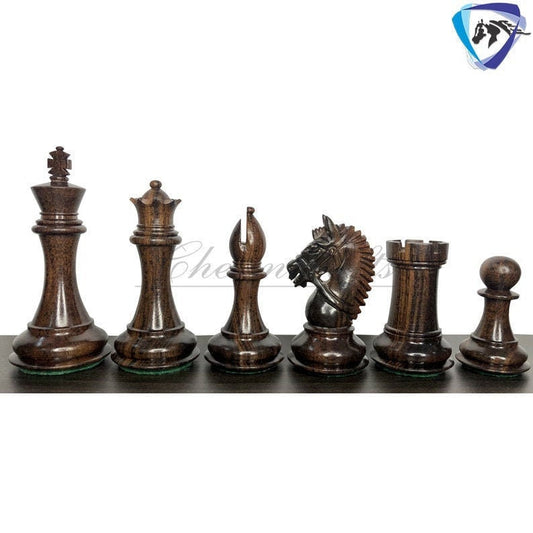 4.1" Staunton Chess Pieces Set in Rose wood & Boxwood- EXCALIBUR  Weighted w/ 2 Extra queens- 4Q