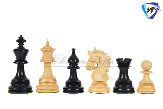 4.4" Luxury Staunton Chess Pieces Set in Ebonywood & Boxwood- HADRIAN Triple Weighted w/ 2 Extra queens- 4Q