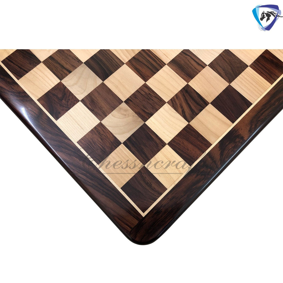 19" Rosewood & Maple wood chess board Rounded corners and edges Super fine smooth polish