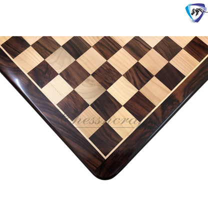 19" Rosewood & Maple wood chess board Rounded corners and edges Super fine smooth polish