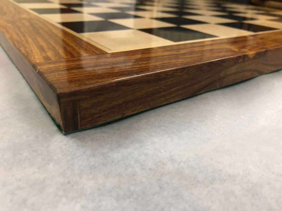 21" and 23" Ebony wood & Maple wood flat chess board 60mm square Rosewood border Handcrafted big size chess board. SQ: 55mm and 60mm