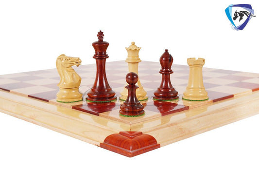 4" Staunton Bud Rosewood Chess pieces Set-English Tournament-Weighted-2 Extra queens- 21" Bud Rosewood Chess Board + Leather Storage Box