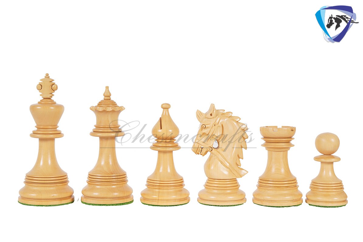 4.4" Luxury Staunton Chess Pieces Set in Bud Rose wood & Boxwood- HADRIAN Triple Weighted w/ 2 Extra queens- 4Q