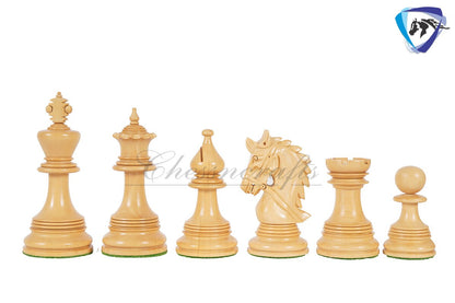 4.4" Luxury Staunton Chess Pieces Set in Bud Rose wood & Boxwood- HADRIAN Triple Weighted w/ 2 Extra queens- 4Q