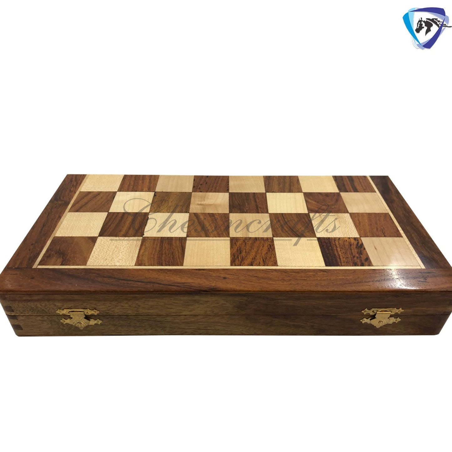 Staunton Brass Chess Pieces Set and 14" Folding Rosewood chess board with storage. Metal chess set handmade Chess for Gift, Birthday gift.