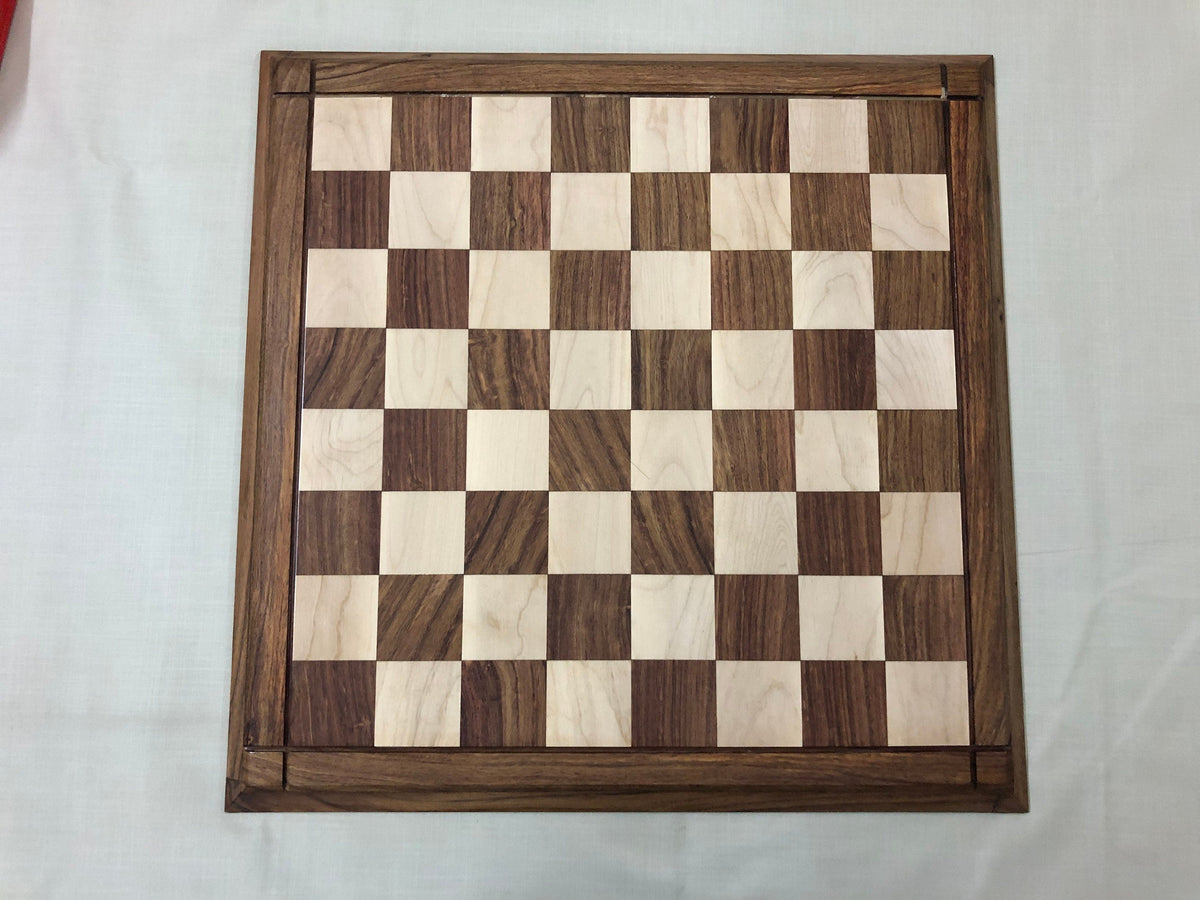 23" & 21" Golden Rosewood chess board special TAPERED design with MATTE Velvet polish DRUEKE style chess board
