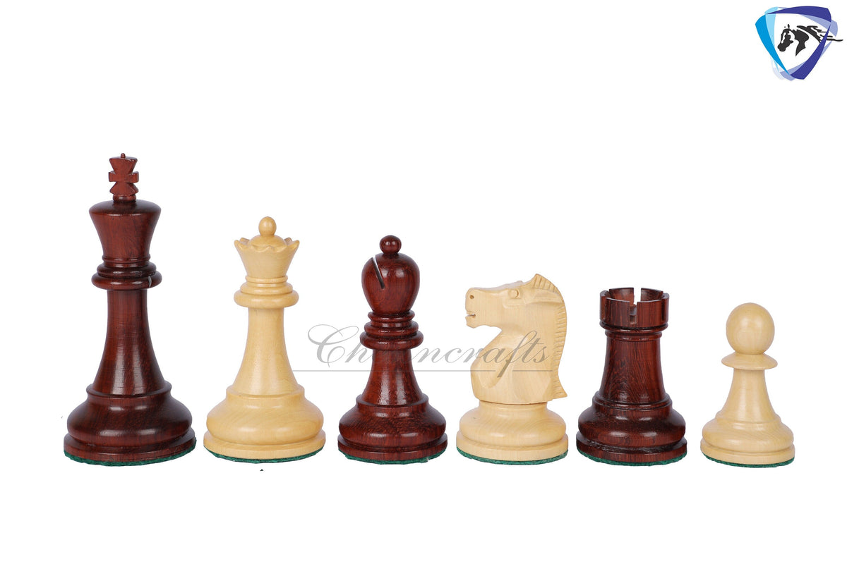 3.75" Fischer-Spassky Chess Pieces set in Bud Rosewood & Boxwood 1972 World Championship Chessmen - Weighted -2 Extra queens 4Q| chess gift|