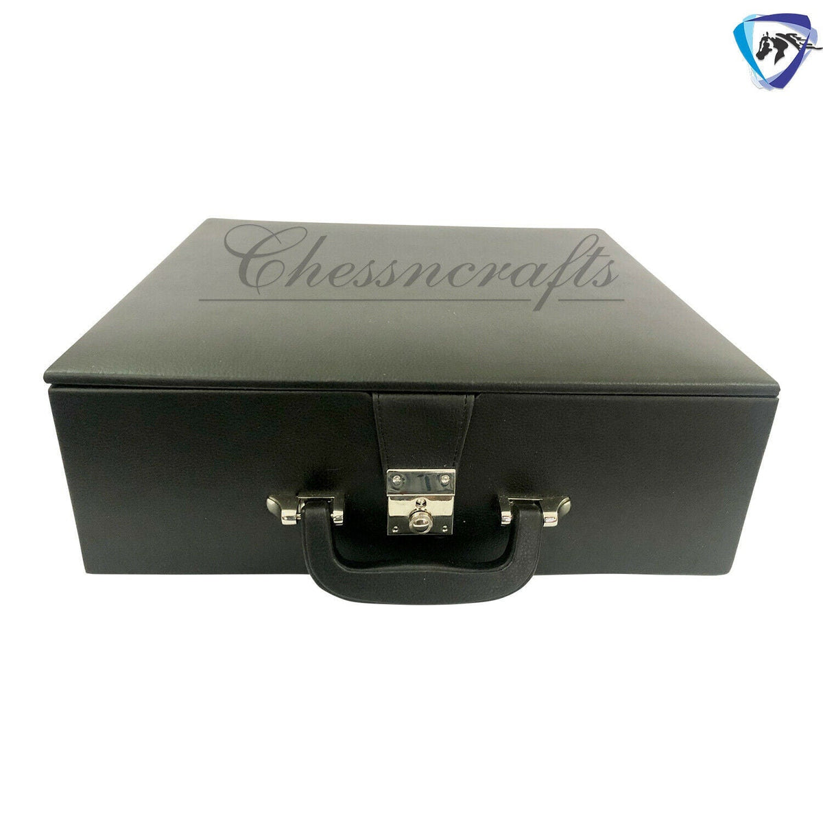 4.2" Camel Bone Staunton chess Pieces set- 1849 Cooke design in Red, Green, Black & White color + Leather storage box combo
