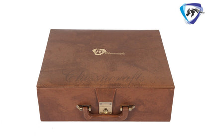 COMBO of 4" Royal Staunton Rosewood Chess Pieces Set Weighted 4Q + 19" Rosewood Chess Board SQ: 51mm(2") & Leather Storage Box