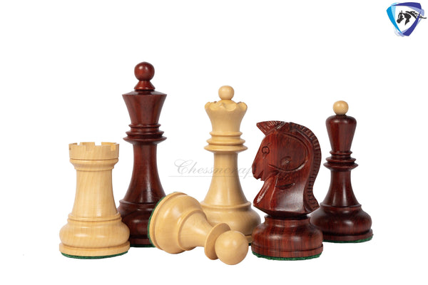 1950 Fischer Dubrovnik Bud Rosewood chess pieces set King-3.8