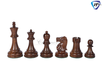 3.75" Fischer-Spassky Chess Pieces set in Golden Rosewood(sheesham) 1972 World Championship Chessmen + 19" Chess Board Sheeshamwood SQ:51MM