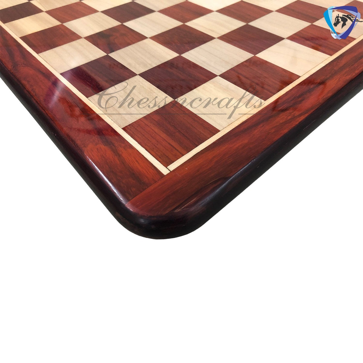 21"Bud Rosewood(African Padauk) & Maple wood chess board Square: 55mm Rounded corners and edges Super fine smooth polish