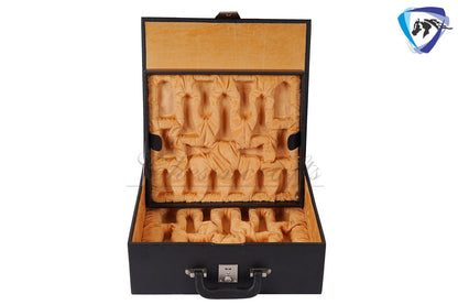 4.5" Luxury Staunton Bud Rosewood Chess pieces Set - STALLION SERIES + 23" Bud rosewood chess board (SQ: 60mm) + Leatherette Storage box