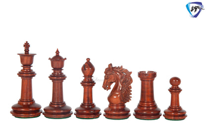 4.5" Luxury Staunton Bud Rosewood Chess pieces Set - STALLION VER 2.0 + 23" Bud rosewood chess board (SQ: 60mm) + Leatherette Storage box