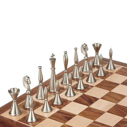 Solid Brass Chess pieces set French Silver copper King: 4.25"