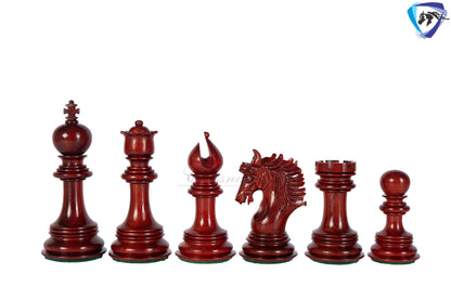 4.5" Luxury Staunton Bud Rosewood Chess pieces Set- PRISTINE-Triple Weighted + 23" Bud Rosewood Chess Board-sq:60mm + Leather Storage Box