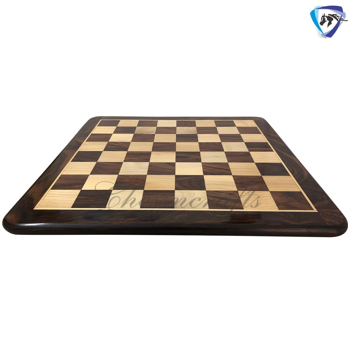 19" Rosewood & Maple wood chess board Rounded corners and edges Super fine smooth polish