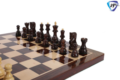 Russian Zagreb Chess Pieces Set in Rosewood & Boxwood King 3.9" Weighted  2 Extra Queens reproduced
