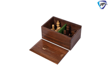 King: 3" & 3.75" Tournament Golden Rose wood chess pieces set German knight + Sheesham wood storage box