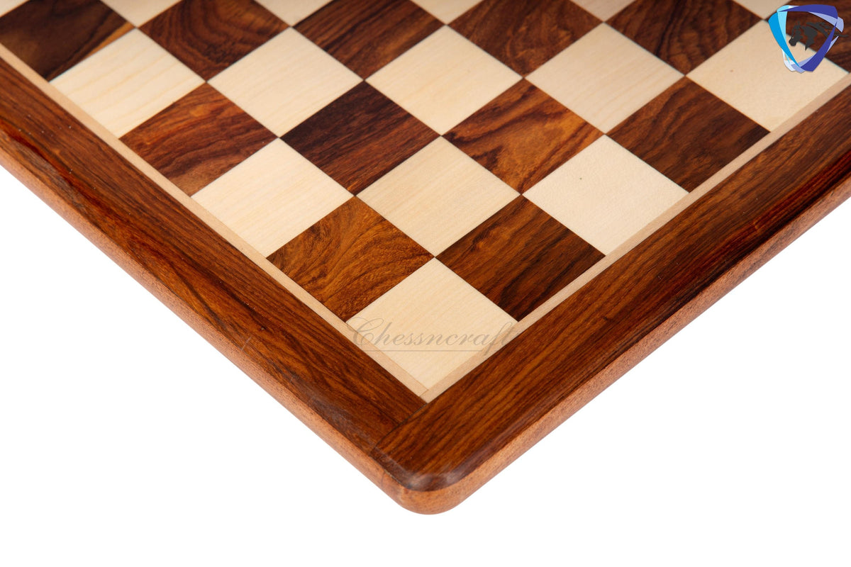17" wooden(sheesham) flat chess board Rounded corners and edges Super fine smooth polish- Golden Rosewood & Maplewood.