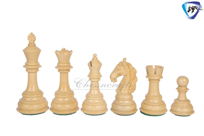 4.5" Luxury Staunton Ebonywood & Boxwood Chess pieces Set- COLUMBIAN Luxury- Triple Weighted 2 Extra queens- 4Q